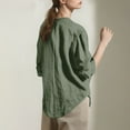 thumbnail image 7 of Tdoqot Womens Open Front Cotton Linen Cardigan- Loose Fit Casual Lightweight Long Sleeve Summer Shirts Army Green Size S-2XL, 7 of 7
