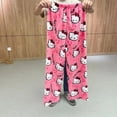 thumbnail image 3 of Sanrio Hello Kitty Pajamas Pants Black Flannel Women Kawaii Woolen White Cartoon Casual Home Pants Autumn Fashion Trousers Gifts, 3 of 26