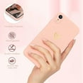 thumbnail image 2 of for iPhone XR Case for Girls Women Silky Soft Protective Shockproof Silicone Phone Case with Cute Gold Heart Pattern Design Pink Cover, 2 of 13