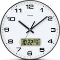 thumbnail image 1 of TIMESS 14" Reloj de Pared Analógico con Pantalla de Fecha, Reloj Moderno a Batería para Sala de Estar (Negro), 1 of 8