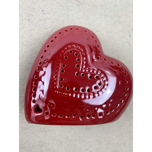 Valentine Light Up Leaning Iridescent Heart Block Sitter