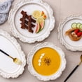 thumbnail image 3 of Vajilla de cerámica estilo palacio con relieve vintage, plato occidental, plato para sopa, cuenco para ensalada de frutas, taza de café, platillo y taza, 3 of 5