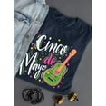 thumbnail image 3 of Cinco De Mayo Avocado Guitar Shaped T-Shirt Women -Image by Shutterstock, Female x-Large, 3 of 4
