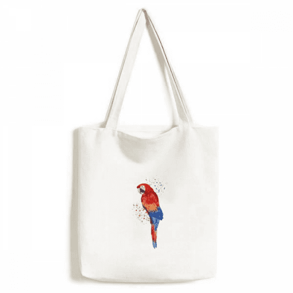 Red Psittaciformes Parrot Bird Tote Canvas Bag Shopping Satchel Casual Handbag