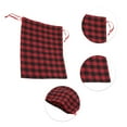thumbnail image 3 of Unique Bargains 1 Pc Plaid Drawstring Bag Red Black Cotton Cloth, 3 of 5