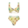 thumbnail image 4 of Daiia Colorful Rabbit Women's Bikini Set Two Piece Swimsuit High Waisted Bikini Adjustable Straps Bikini Perfect for Beach, Pool, and Summer Vacation-XX-Large, 4 of 9