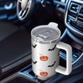 thumbnail image 6 of White Halloween Pumpkins and Bats Tumbler with Handle and Lid,40oz Double Wall Vacuum Insulated Tumbler,Cups Gift for Women and Men, 6 of 7