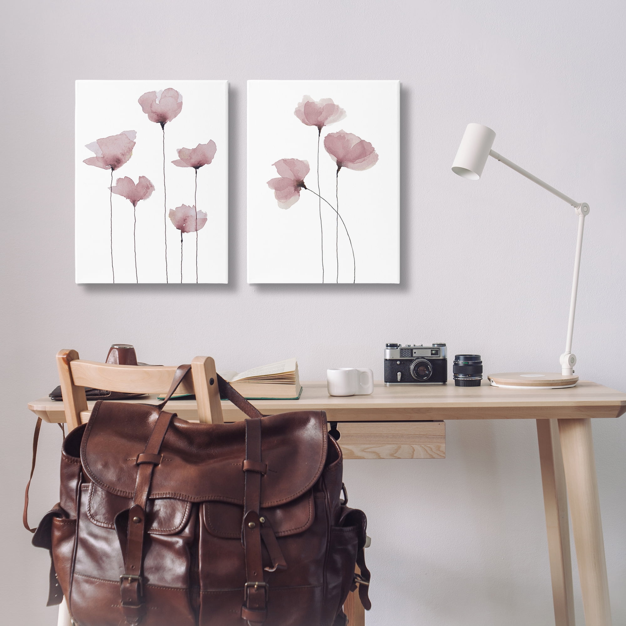 Stupell Industries Poppies Standing Tall Floral & Botanical Painting Wrapped Canvas Art Print Wall Art, 16 x 24, Set of 2