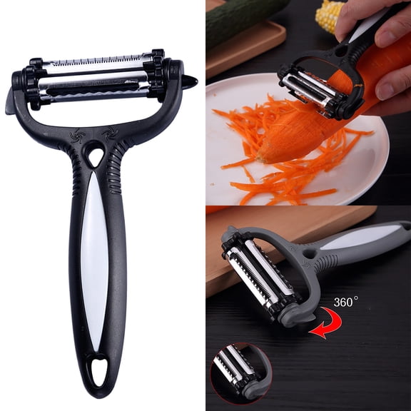 Manual Peeler,3in1 Fruit Vegetable Carrot Potato Peeler Cutter Slicer Amazing Health Black