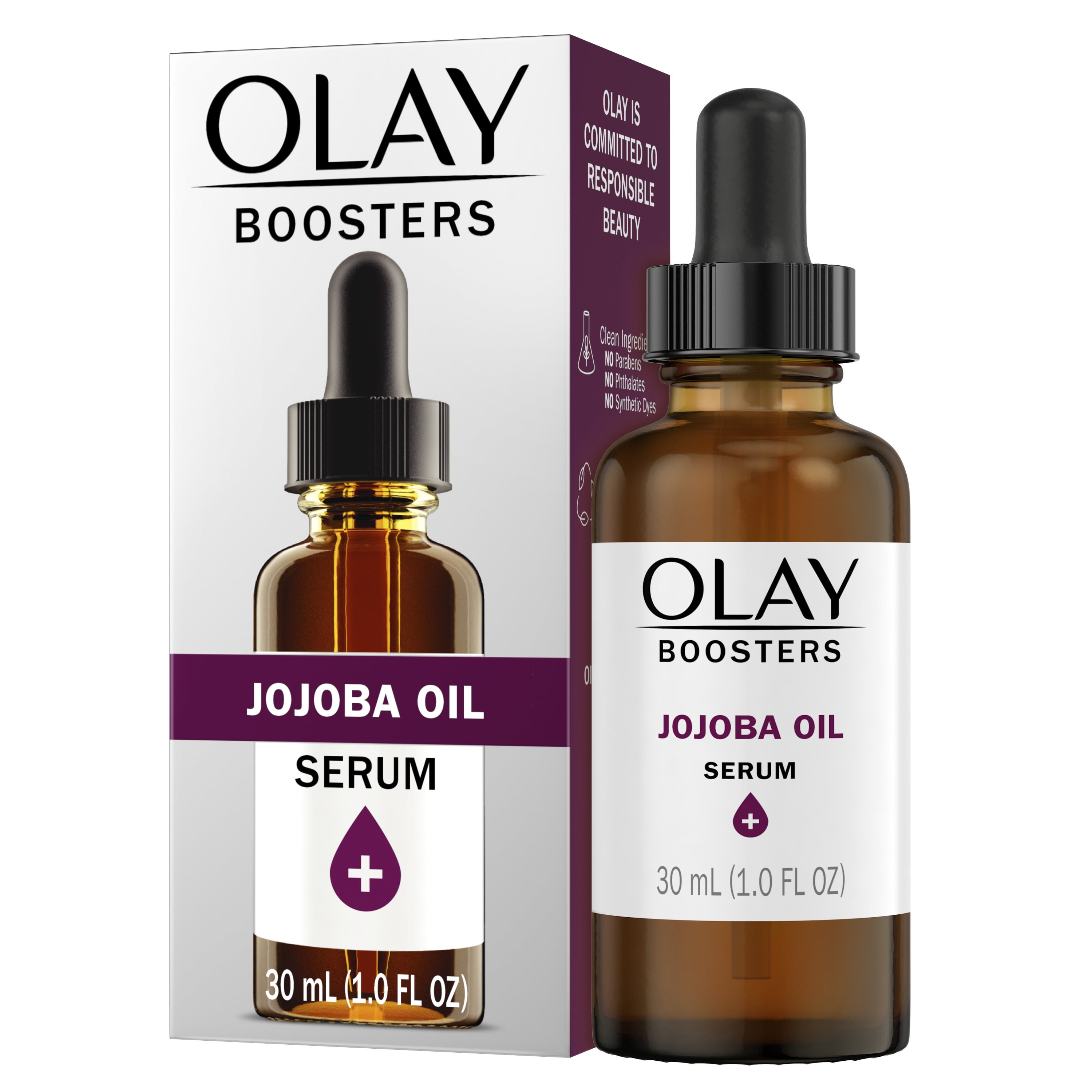 Olay Jojoba Oil Serum, Moisturizing Booster, Fragrance-Free, 1.0 fl oz