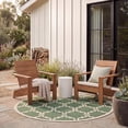 thumbnail image 3 of SAFAVIEH Courtyard Estelle Geometric Indoor/Outdoor Area Rug, Dark Green/Beige, 5'3" x 5'3" Round, 3 of 12