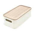 thumbnail image 2 of iDesign, Recycled Plastic 17" Medium Storage Bin with Handles and Paulownia Wood Lid, BPA-Free, Coconut, 2 of 6