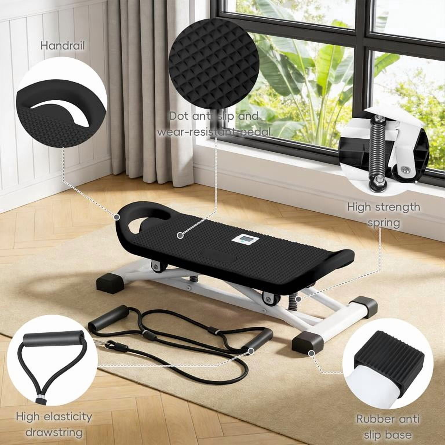 Korogimeeet Ski Balance Trainer, Side to Side Motion Skiing Simulator, LCD Screen for Workout Data, Thighs and Glutes Targeting, Easy Storage Under Bed, 24 x 11 x 7 Inch