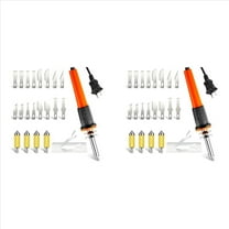 44-Piece Electric Hot Knife Cutter Tool Kit with Heat Cutter Stencil Cutter, for Soft Thin Plastic Cloth Stencil US Plug,2 set x wood tools,Silver
