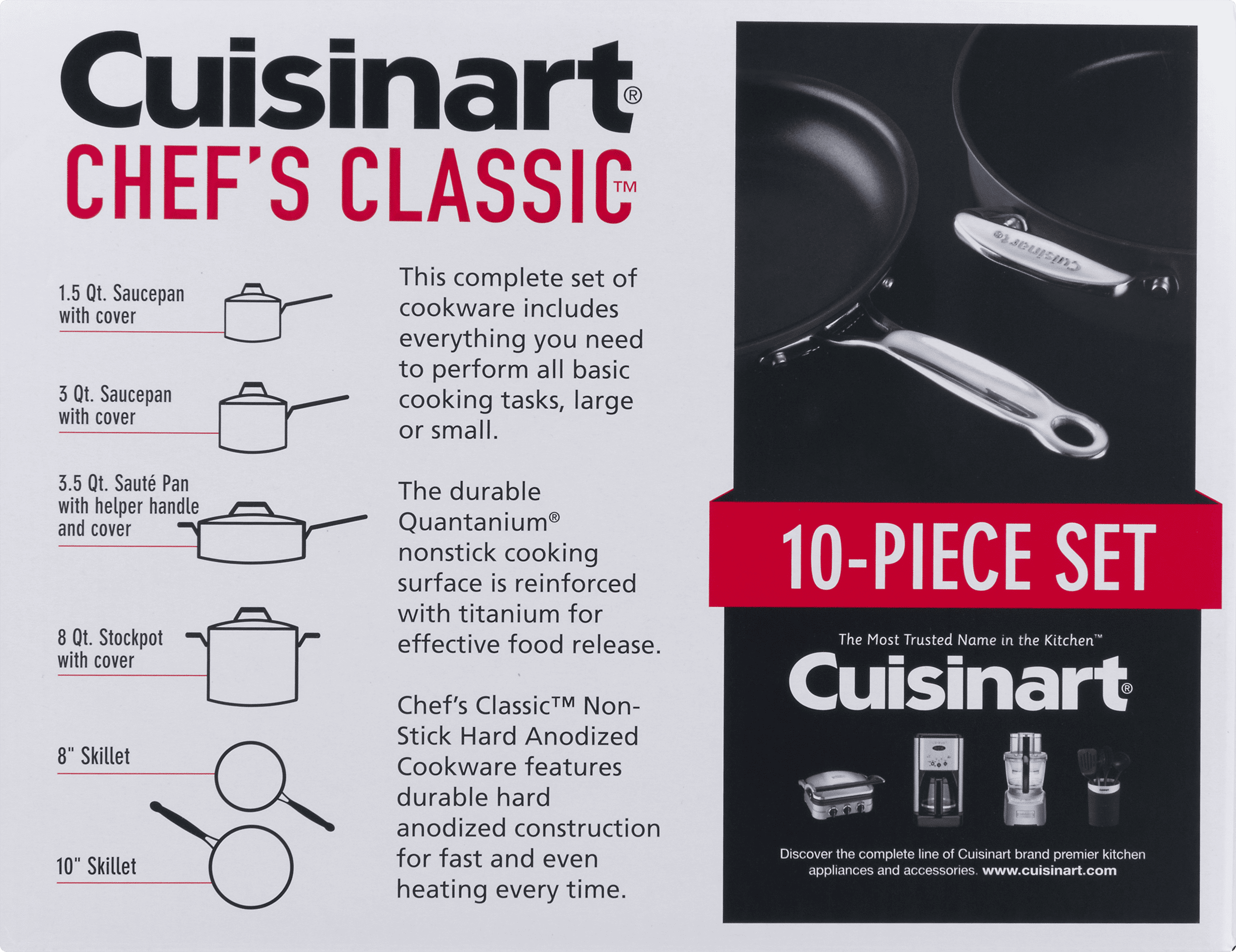 Set De Ollas Antiadherente Chef'S Classic 10 Piezas Cuisinart 6610
