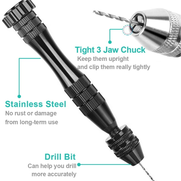 Mini Hand Drill Gadgets Drills Portable Stainless Steel Bits Holes