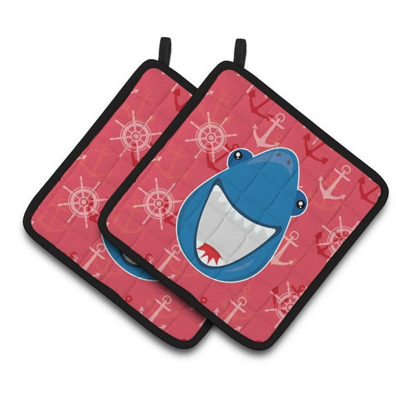 Caroline's Treasures Shark Wide Open Pair of Pot Holders