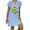 Blue C, variant on Womens Plus Size Dresses Fashion Sunflower Printed V-Neck Short Sleeve Cotton And Linen Dress Summer Casual Beach Dresses for Women