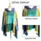 thumbnail image 3 of Capa con capucha a cuadros para mujer, poncho, capa con capucha, chal con borlas, 3 of 5