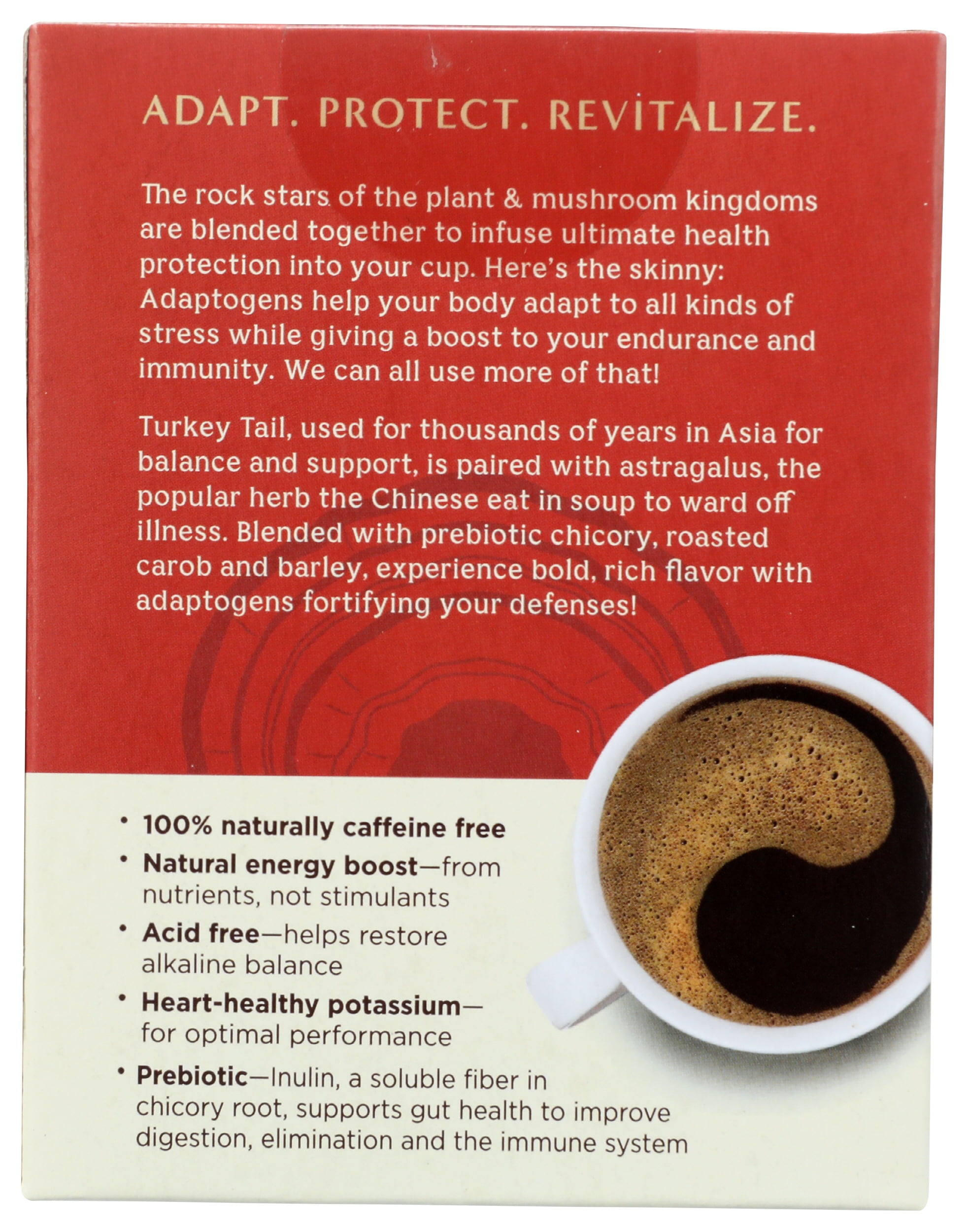 (Pack of 6), Teeccino Turkey Tail Astragalus Toasted Maple Mushroom Herbal Tea, 10 ct