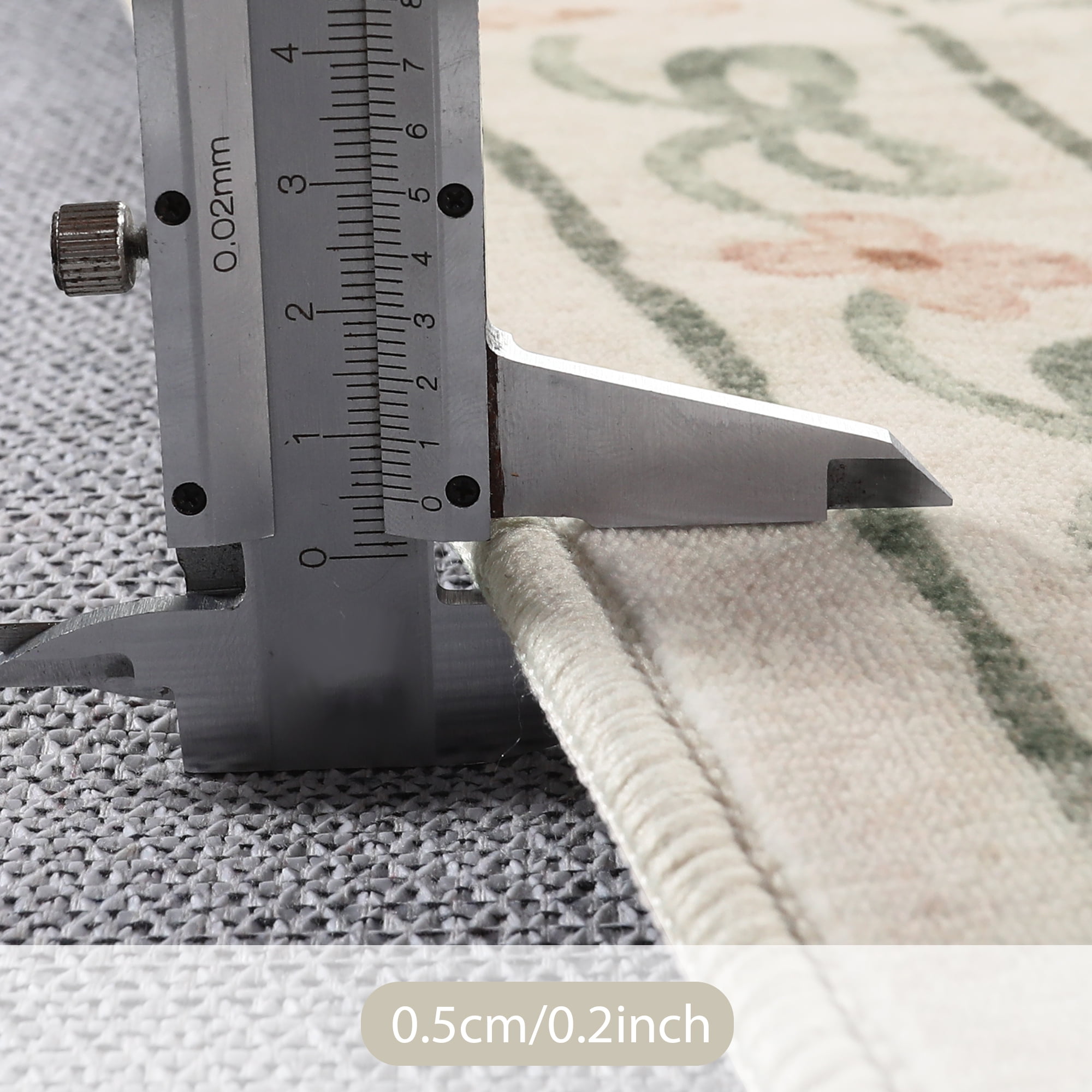 Lahome Washable 8'x10' Area Rug, Beige Floral Bow Print Rugs for Living Room, Non-Slip Ultra-Thin Soft Boho Neutral Carpet for Bedroom Kids Nursery Dorm, Large Mat, Beige