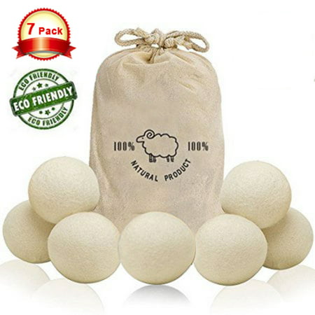 Wool Dryer Balls, Awakelion 7-Pack 100% Handmade Organic Reusable Natural Fabric Softener,Laundry Clean (Best Wool Dryer Balls)