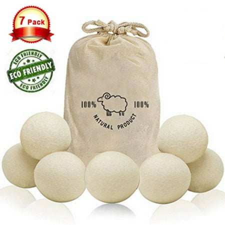 Wool Dryer Balls, Awakelion 7-Pack 100% Handmade Organic Reusable Natural Fabric Softener,Laundry Clean (Best Dryer Balls To Remove Static)