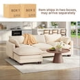 thumbnail image 5 of 110.2" Cloud Couch Sectional, Lofka Modern Modular Sofa with Deep Seat, Upholstered Living Room Furniture Set with Movable Ottoman and 2 Throw Pillows, Beige Couch, 5 of 14