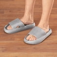 thumbnail image 2 of Cushiony Pillow Slippers - Womens, Gray, X-Large, 2 of 9
