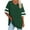 Green #1, variant on pstuiky T-Shirts Shirts for Women, Women Solid Color Splicing Top Loose Short Sleeve V-Neck Top T-Shirt Short Sleeve Tunic Top Leisure Green S