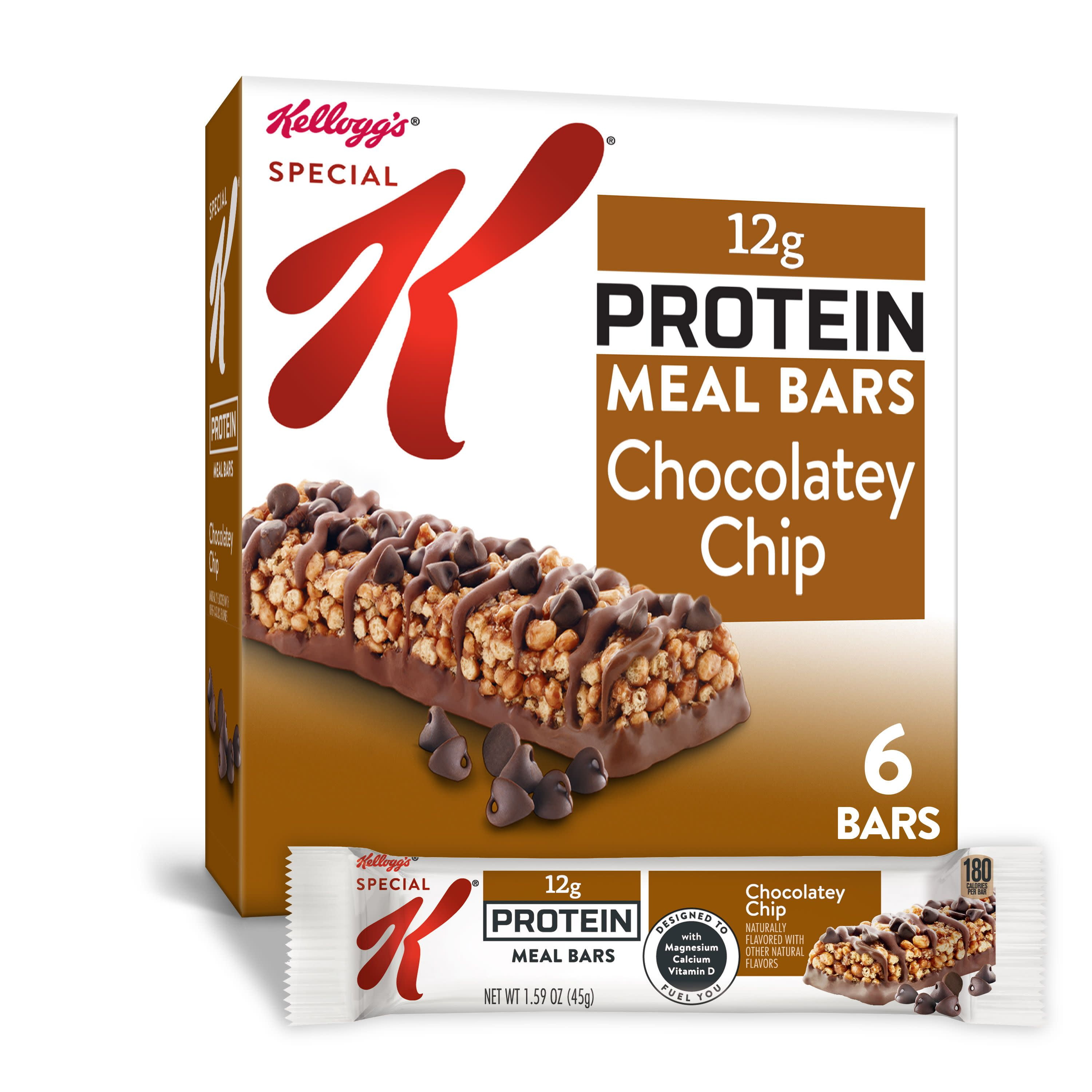 Kellogg's Special K, Protein Meal Bars, Chocolatey Chip, 6 Ct, 9.5 Oz