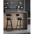 thumbnail image 4 of VASAGLE EKHO Colección - Juego de 2 Taburetes de Bar, Sillas Giratorias de Barra con Respaldo, Cuero Sintético con Costuras, Moderno Siglo Medio, Altura 76 cm, Barra Cocina, Negro Tinta LBC889B01, 4 of 9
