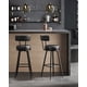 thumbnail image 4 of VASAGLE EKHO Colección - Juego de 2 Taburetes de Bar, Sillas Giratorias de Barra con Respaldo, Cuero Sintético con Costuras, Moderno Siglo Medio, Altura 76 cm, Barra Cocina, Negro Tinta LBC889B01, 4 of 9