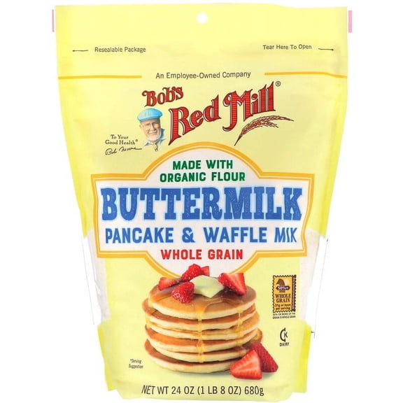 Bob's Red Mill, Buttermilk Pancake & Waffle Mix, Whole Grain, 24 oz Pack of 3