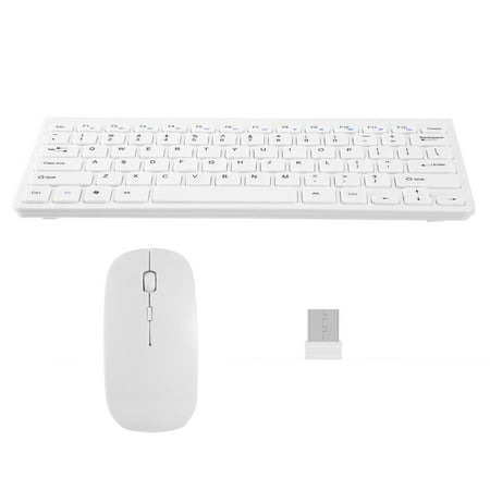 Wireless Keyboard and Mouse 2.4GHz Multimedia Mini Keyboard Mouse Combos USB Receiver for Notebook Laptop Mac Desktop PC TV Office (Best Keyboard For Mac Mini)