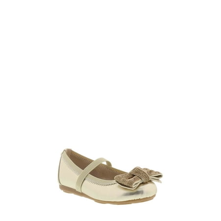 

Stuart Weitzman Fannie Chain Glitter-T Mary Jane Flat Various Sizes Title: 5/Pale Gold