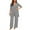14# Light Gray, variant on Huankd 3 Piece Outfits for Women Long Sleeve Cardigan Sleeveless Top Wide Leg Pants Sweatsuit Sets Wedding Guest Pant Suits Coffee 3XL