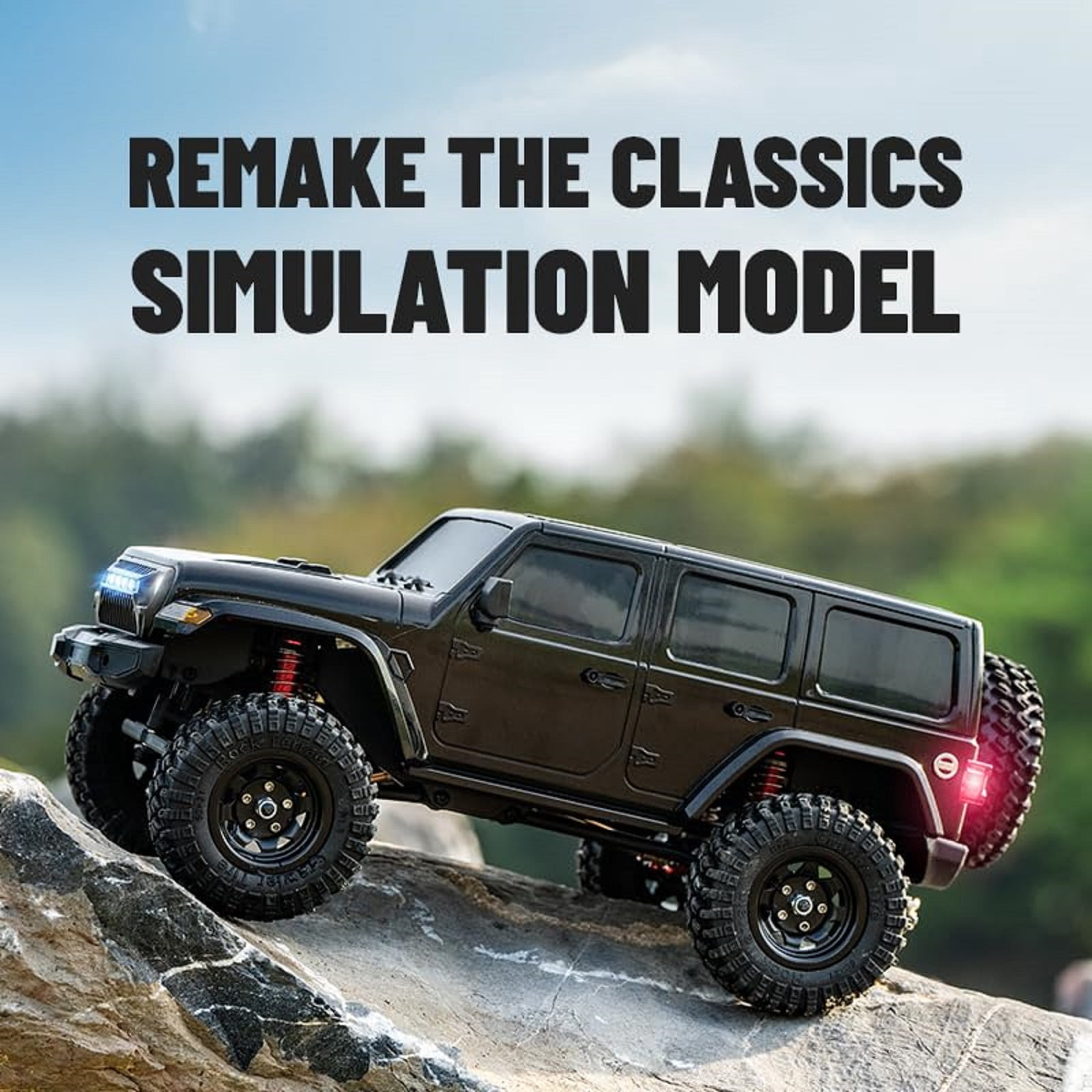 C8801 Pro RC Crawler 4WD RC Truck with 2 Batteries, 1:18 Scale Remote Control Truck, 2.4GHz Electric Vehicle with LED Light for Adults