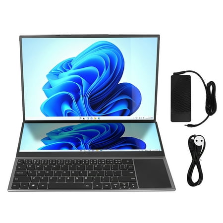 16in 14in Dual Screen Laptop, Dual Touch Display Screen Laptop 100-240V For Home EU Plug
