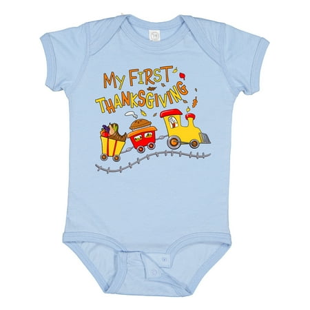 

Inktastic My 1st Thanksgiving Turkey Train with Food Gift Baby Boy or Baby Girl Bodysuit