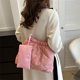 thumbnail image 5 of Bolso de mano acolchado para mujer Bolso de hombro Bolso informal de moda con monedero (rosa), 5 of 9