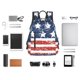 thumbnail image 4 of Fotbe USA Colors Stripes1 Mochila Ligera para Hombres y Mujeres - Duradera y Resistente al Agua, Ideal para Escuela, Trabajo, Viajes y Uso Diario, 4 of 7