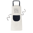 thumbnail image 1 of Croire en Votre Tablier de Rêve Inspiration Réglable Bavoir Coton Lin BBQ Cuisine Poche Pinafore, 1 of 3