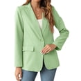 thumbnail image 3 of Womens Button Long Sleeve Suit Jackets Business Casual Solid Color Lady Blazer, 3 of 5