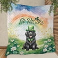 thumbnail image 3 of Happy St. Patrick’s Day Newfoundland with Green Hat Shamrocks Rainbow Quilt Blanket Newfie Dog Lover Gifts Cozy Comforter Throw Blanket - 03007, 3 of 5