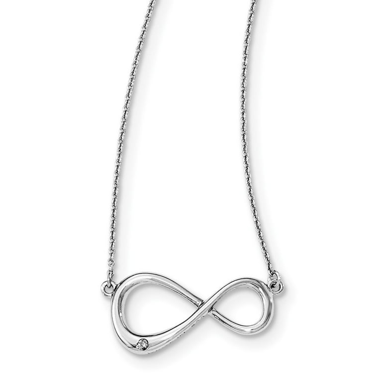 Sterling Silver White Ice Diamond Infinity Pendant Necklace Sterling Silver White Ice Diamond Infinity Pendant Necklace