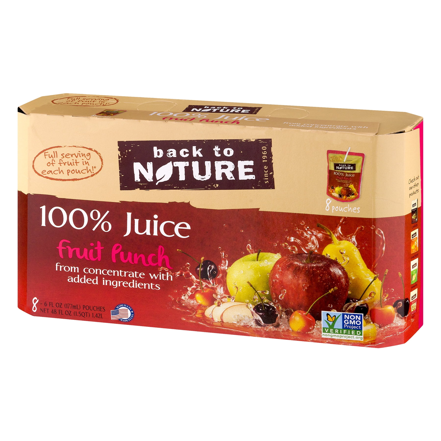 Back to Nature 100 Juice Fruit Punch 6 Fl Oz 8 Count