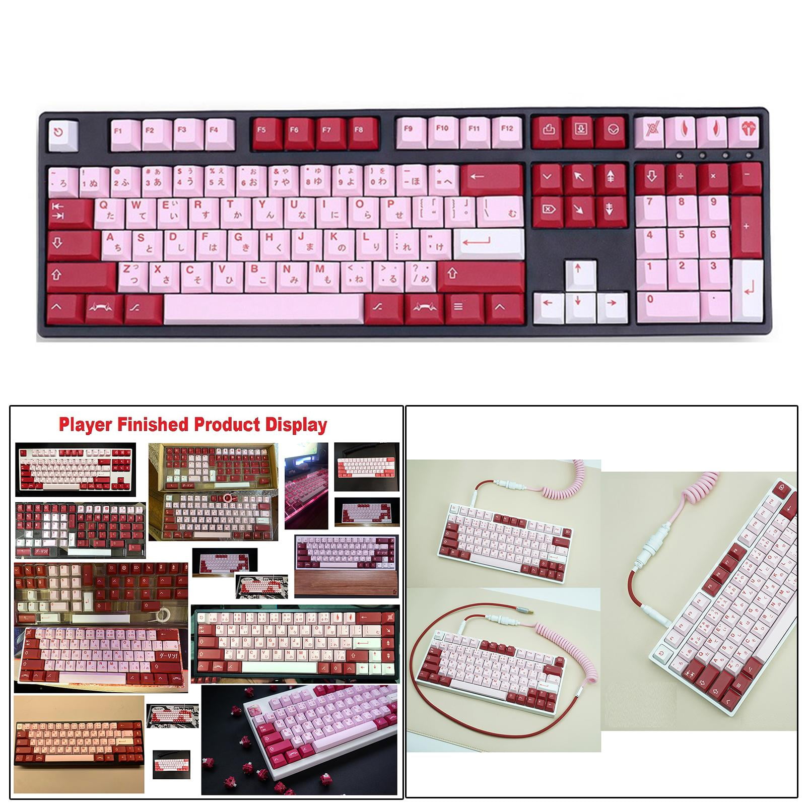 Wzmzjy PBT 140 Keys Keycaps Cherry Profile DYE-Sub for Mechanical Keyboard, Comfortable