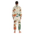 thumbnail image 4 of FORMRS Onesies Pajama for Adults Unisex Hoodie Winter Jumpsuit One Piece Sleepwear, Sizes S-2XL, Beige Cats Reading, 4 of 7