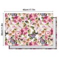thumbnail image 5 of Butterfly Floral Bloom Table Mats, Set of 6 Wrinkle Free Heat Resistant Flax Placemats with Peony Rose and Wildflower Design for Country Spring Summer Dining Decor, 5 of 5
